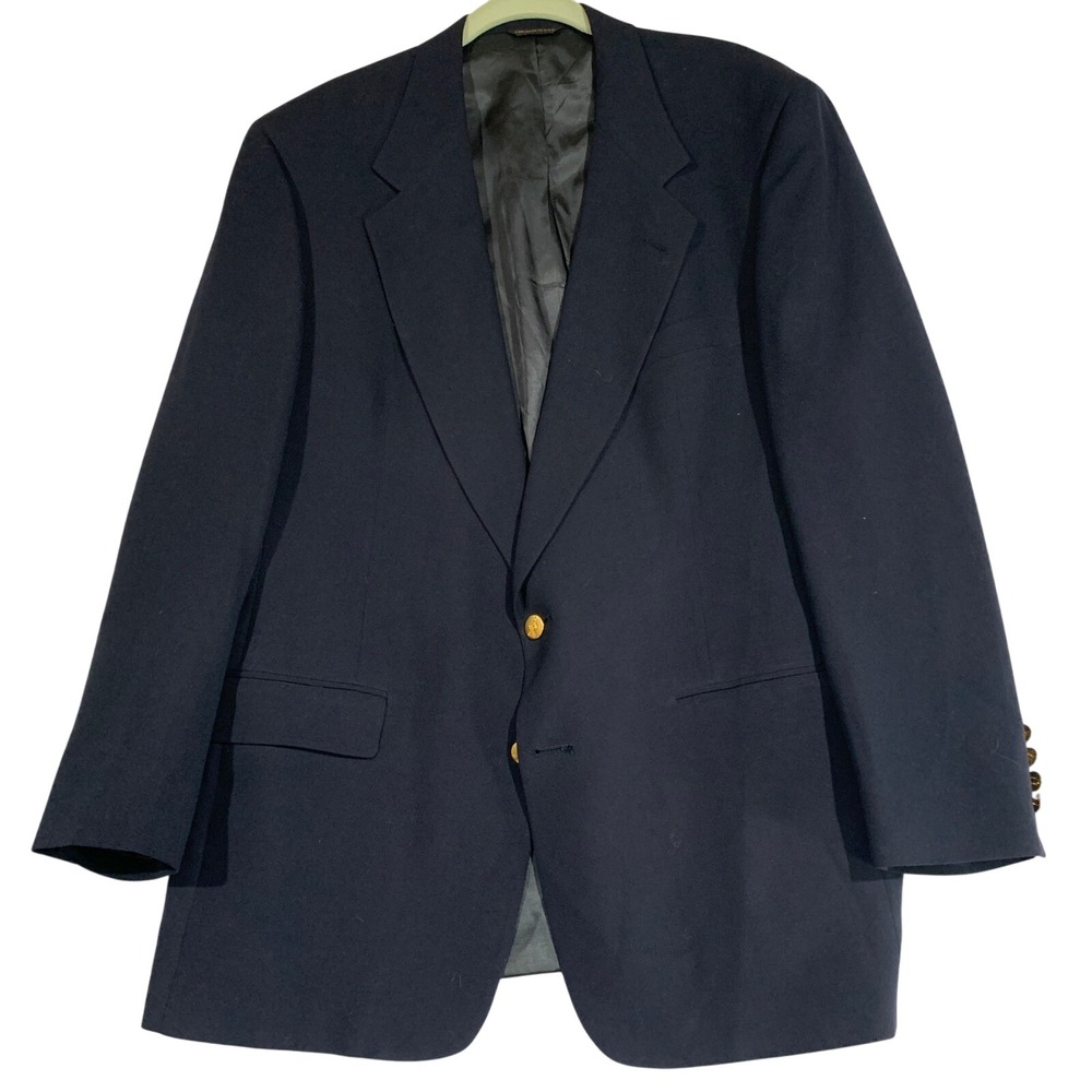 Navy Blue Blazer Gold Buttons Tailored in USA Classic Style‎
